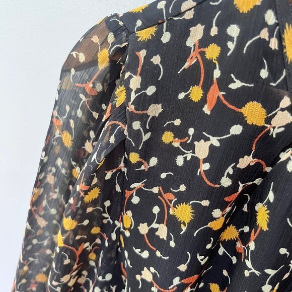 Draper‎ James Black Floral Flutter Dress- Size M - Picture 2 of 7
